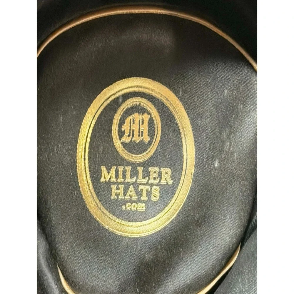 Millers Cowboy Hat Made by Imperial‎ Stetson Black Leather Red Feather Sz 7 1/8